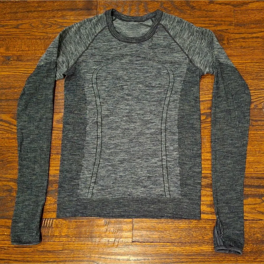 Lululemon Black Long Sleeve Swiftly Wool Pullover Womens Size Unknown